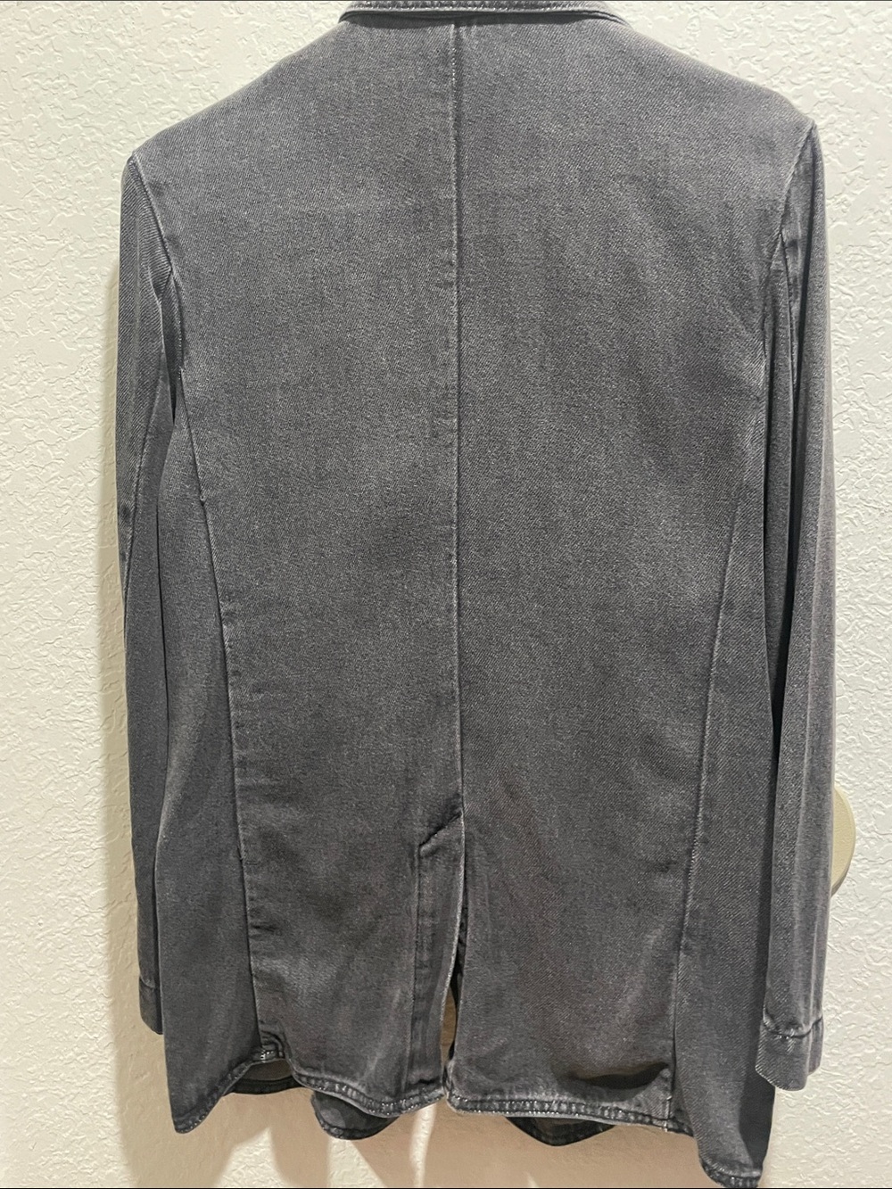 ZARA Washed Gray Denim Blazer Jacket - Picture 3 of 3